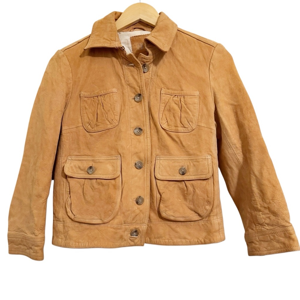 Banana Republic Camel Crop Leather Jacket Small